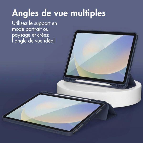 Accezz Coque tablette portefeuille Smart Silicone Apple iPad Air 11 pouces (2026) M4 / (2025) M3 / (2024) M2 / Air 5 (2022) / Air 4 (2020) - Bleu foncé