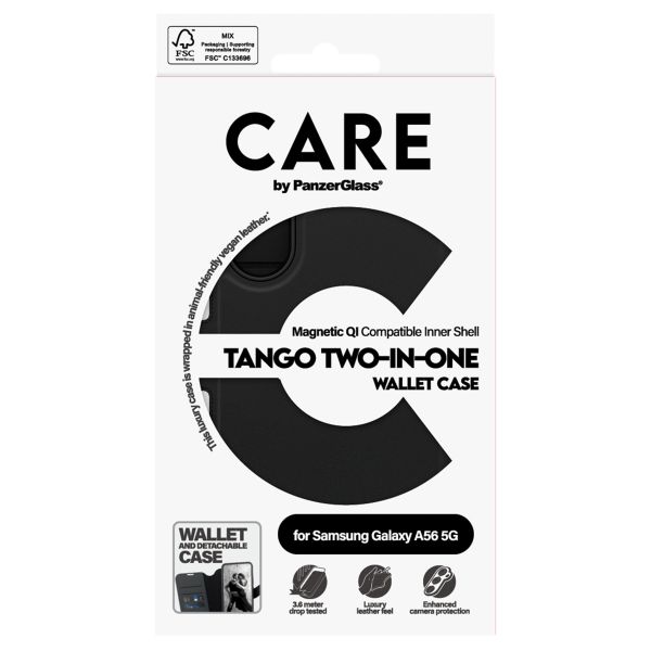 CARE by PanzerGlass Étui de téléphone portefeuille Tango 2 en 1 avec MagSafe Samsung Galaxy A56 - Noir