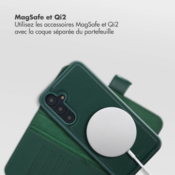 Selencia Étui portefeuille amovible Olyn avec MagSafe Samsung Galaxy A55 - Vert
