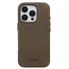 Accezz Coque MagSafe en cuir vintage Apple iPhone 16 Pro - Rustic Brown
