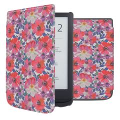 imoshion Design Slim Hard Sleepcover Pocketbook Touch Lux 5 / HD 3 / Basic Lux 4 / Vivlio Lux 5 - Flower Watercolor