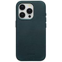 Accezz Coque MagSafe en cuir vintage Apple iPhone 15 Pro - Smokey Green