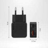 Accezz Chargeur GaN Ultra Slim - USB-C + USB-A - 30 W - Noir