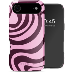 Selencia Coque arrière Vivid avec MagSafe Apple iPhone Air - Wavy Swirl Pink Plum