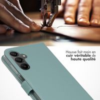 Selencia Étui portefeuille en cuir véritable Samsung Galaxy A15 (5G/4G) - Air Blue