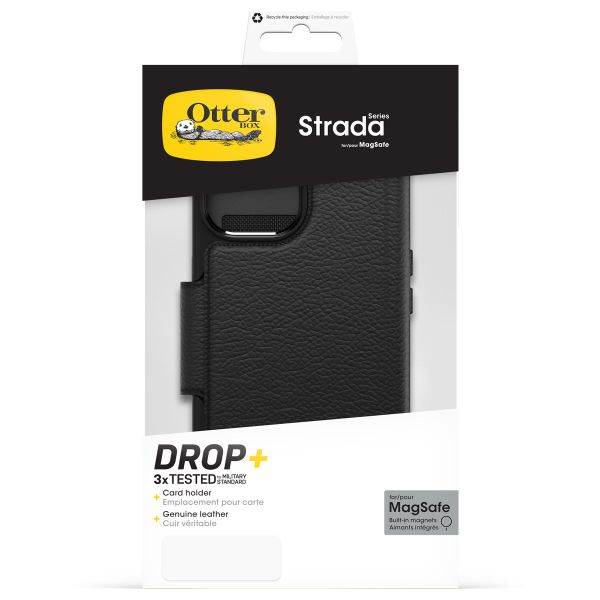 OtterBox Étui de télephone portefeuille Strada MagSafe Apple iPhone 15 - Noir