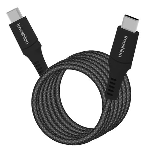 imoshion Câble tressé magnétique - USB-C vers USB-C - 1 mètre - Noir