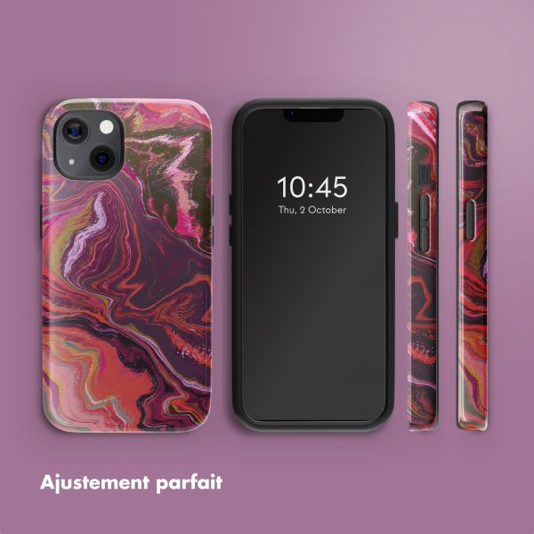 Selencia Coque arrière Vivid Tough avec MagSafe iPhone 13 - Marble Purple