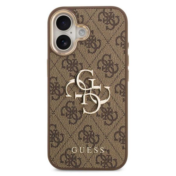 Guess Coque 4G Metal Logo Backcover Apple iPhone 17 - Gold Edge - Brown