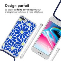imoshion Coque Design avec cordon Apple iPhone 8 Plus / 7 Plus - Cobalt Blue Flowers Connect