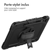 Accezz Coque arrière robuste avec bandoulière pour Samsung Galaxy Tab S10 Plus / Tab S9 FE Plus / Tab S9 Plus 12.4 pouces - Noir