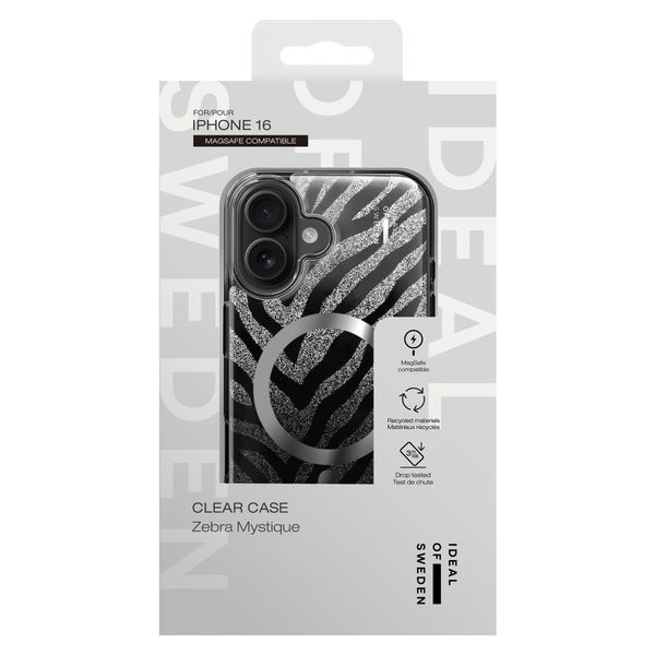 iDeal of Sweden Coque MagSafe transparente limitée Apple iPhone 16 - Zebra Mystique