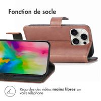 imoshion Étui de téléphone portefeuille Luxe iPhone 16 Pro Max - Brun