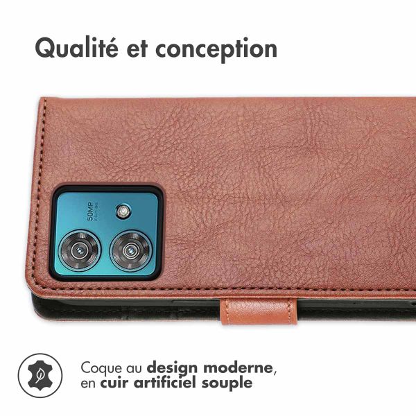 imoshion Étui de télephone portefeuille Motorola Moto G84 - Marron