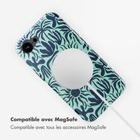 Selencia Coque arrière Vivid avec MagSafe Apple iPhone 16e - Tropical Vibes Light Blue