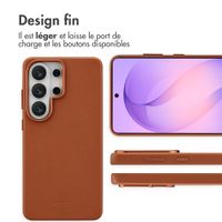 Accezz Coque arrière en cuir avec MagSafe Samsung Galaxy S26 Ultra - Sienna Brown