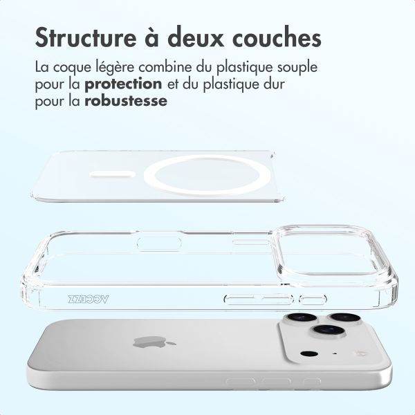 Accezz Coque arrière Xtreme Impact avec MagSafe Apple iPhone 17 Pro - Transparent