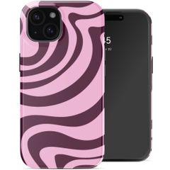Selencia Coque arrière Vivid Apple iPhone 15 - Wavy Swirl Pink Plum