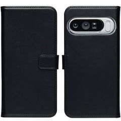 Selencia Étui portefeuille en cuir véritable Google Pixel 10 Pro XL - Noir
