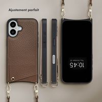 Selencia Coque de télephone Nova avec cordon et porte-cartes Apple iPhone 16 - Mocha Brown