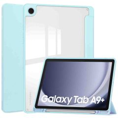 imoshion Coque tablette rigide Trifold iPad Samsung Galaxy Tab A9 Plus - Bleu clair