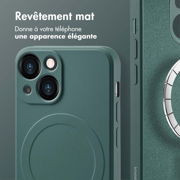 imoshion Coque Couleur avec MagSafe Apple iPhone 13 Mini - Vert foncé
