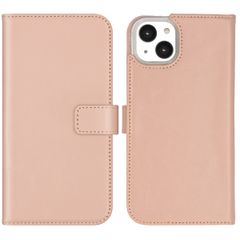 Selencia Étui de téléphone portefeuille en cuir véritable Apple iPhone 14 Plus - Dusty Pink