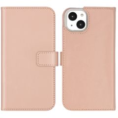 Selencia Étui de téléphone portefeuille en cuir véritable iPhone 14 Plus - Dusty Pink