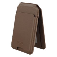 Accezz Portefeuille en cuir magnétique avec support - Compatible avec Apple Find My - Coffee Brown