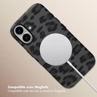 Selencia Coque Sabi imprimé panthère avec MagSafe Apple iPhone 16 - Midnight Black