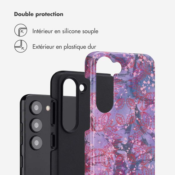 Selencia Coque arrière Vivid Samsung Galaxy S23 - Fresh Paint Flower Orange