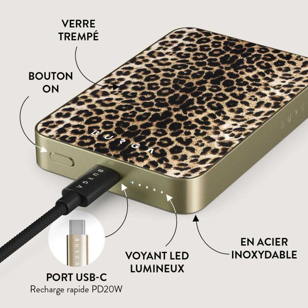 Burga Powerbank magnétique 5 000 mAh - MagSafe et Qi2 - Joueur / Or