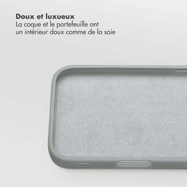 Selencia Étui portefeuille amovible Olyn avec MagSafe Apple iPhone 16 - Gris