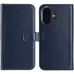 Selencia Étui portefeuille en cuir véritable Apple iPhone 16 - Bleu