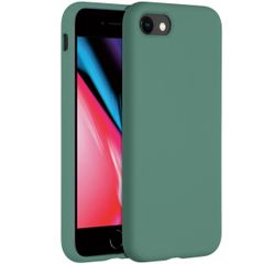Accezz Coque Liquid Silicone Apple iPhone SE (2022 / 2020) / 8 / 7 - Vert foncé
