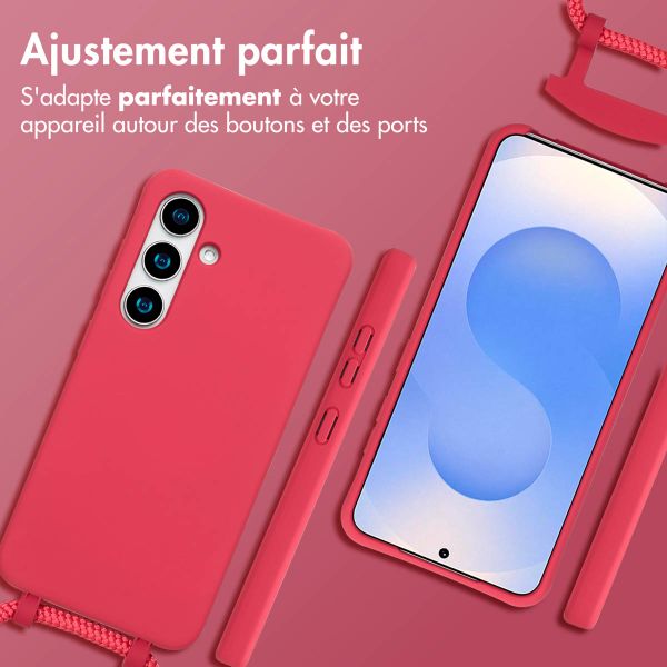 imoshion Coque arrière Color avec cordon amovible et MagSafe Samsung Galaxy S24 / S25 - Red Raspberry