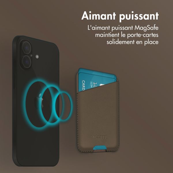 Accezz Porte-cartes en cuir - Compatible avec MagSafe et Qi2 - Coffee Brown