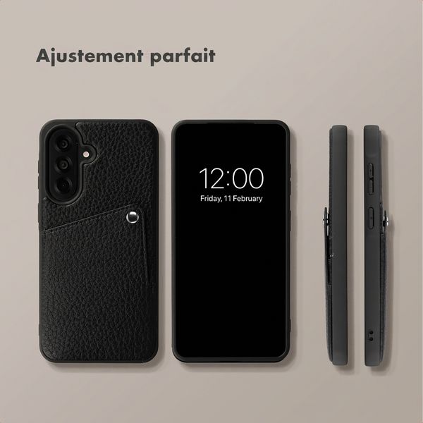 Selencia Coque Riva avec porte-cartes Samsung Galaxy A57 (5G) - Noir