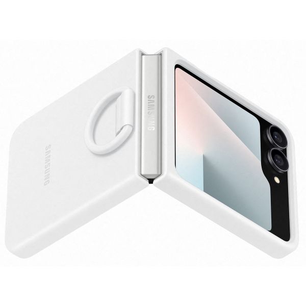 Samsung Original Coque en silicone Ring Samsung Galaxy Z Flip 6 / Flip 7 FE - White