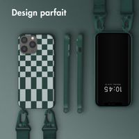 Selencia Coque design en silicone avec cordon amovible Apple iPhone 13 Pro Max - Irregular Check Green