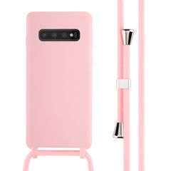 imoshion Coque en silicone avec cordon Samsung Galaxy S10 - Rose