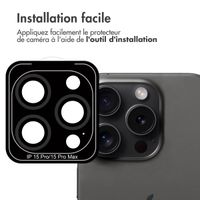 imoshion Lot de 2 protections d'objectif de caméra Apple iPhone 15 Pro / 15 Pro Max - Black Titanium