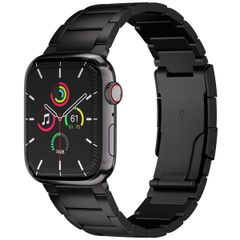 Accezz Bracelet en acier Titane mat Apple Watch Series 1 t/m 9 / SE (38/40/41 mm) | Series 10 / 11 (42 mm) - Noir