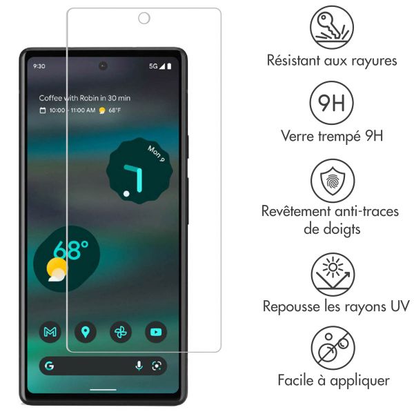 Accezz Protection d'écran en verre trempé Google Pixel 6a