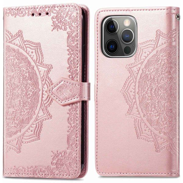 imoshion Etui de téléphone portefeuille Mandala iPhone 13 Pro - Rose or