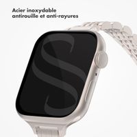 Selencia Bracelet en acier slim style Jubilee Apple Watch Series 1 à 9 / SE (38/40/41 mm) | Series 10 (42 mm) - Lumière Stellaire