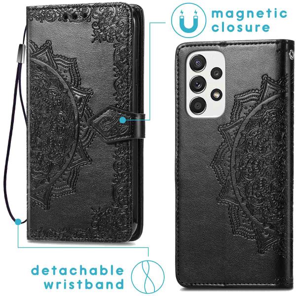 imoshion Etui de téléphone portefeuille Mandala Samsung Galaxy A33 - Noir