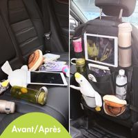 imoshion Organisateur de Siège de Voiture pour enfants - 9 compartiments - Inclut un support pour tablette - Lot de deux - Noir