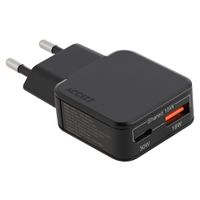 Accezz Chargeur GaN Ultra Slim - USB-C + USB-A - 30 W - Noir