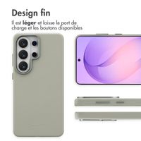 Accezz Coque arrière en cuir avec MagSafe Samsung Galaxy S26 Ultra - Light Grey